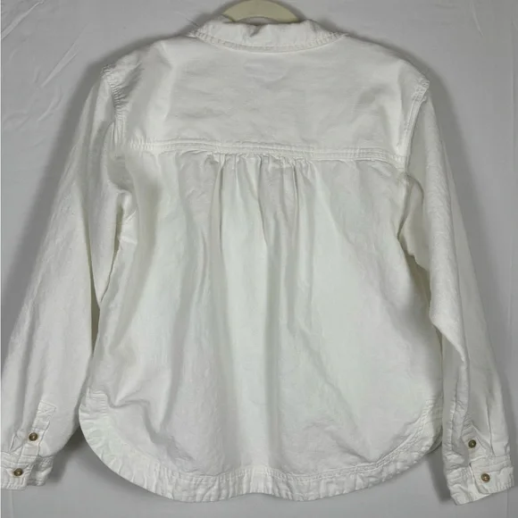 NWOT Anthropologie Pilcro White Linen Oxford Blouse- L - Picture 10 of 14
